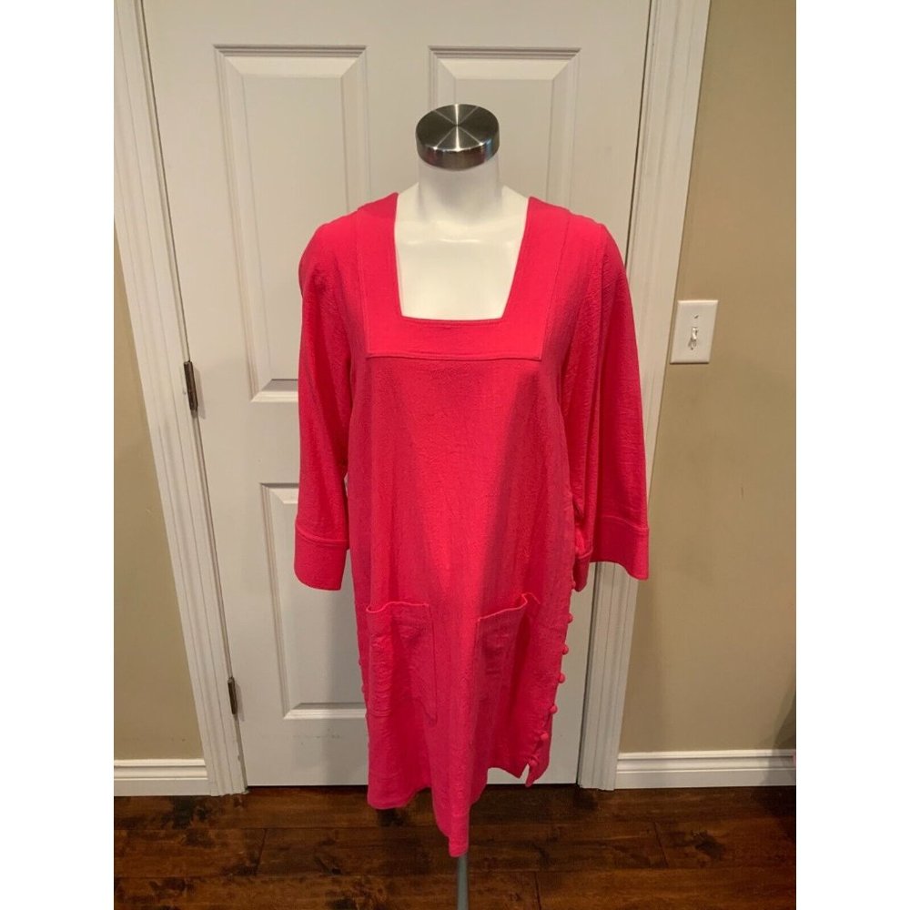 Apiece Apart Pink Square Neck Long Sleeve "Pelote Dress", Size 4 NWT! $385